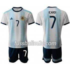 Fußballtrikots Argentinien ICARDI 7 Kinder Heim Trikotsatz Copa América 2019